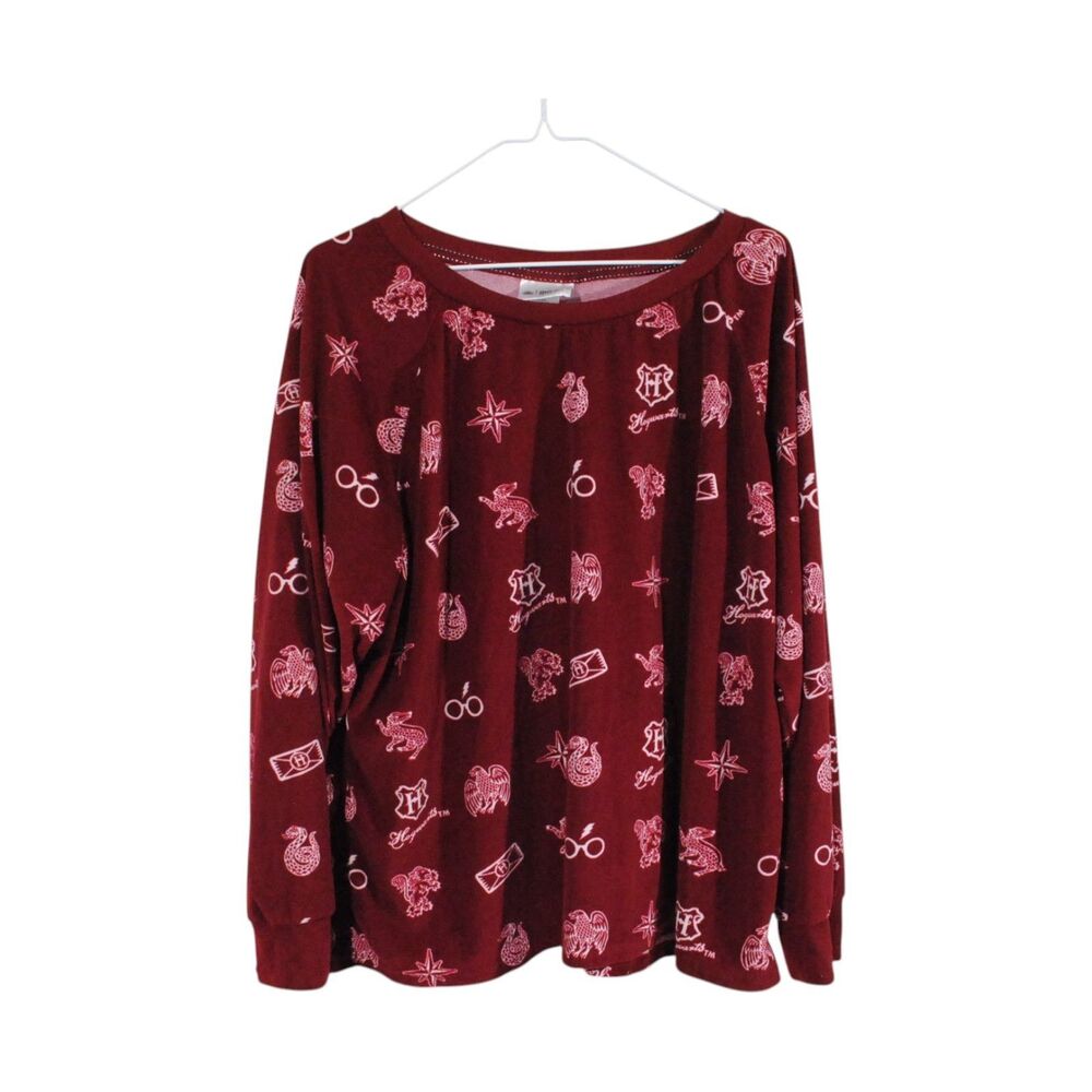 Harry Potter Sleep Shirt Youth 2XL Wizarding World Fleece Red Soft Sleepwear